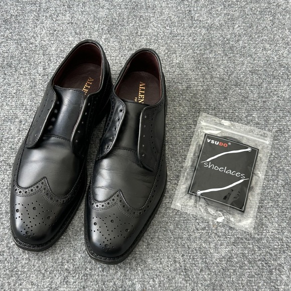 Allen Edmonds McAllister‎ Black Wingtip Oxford Bench Welt Shoes Mens 7.5 D USA main image 9